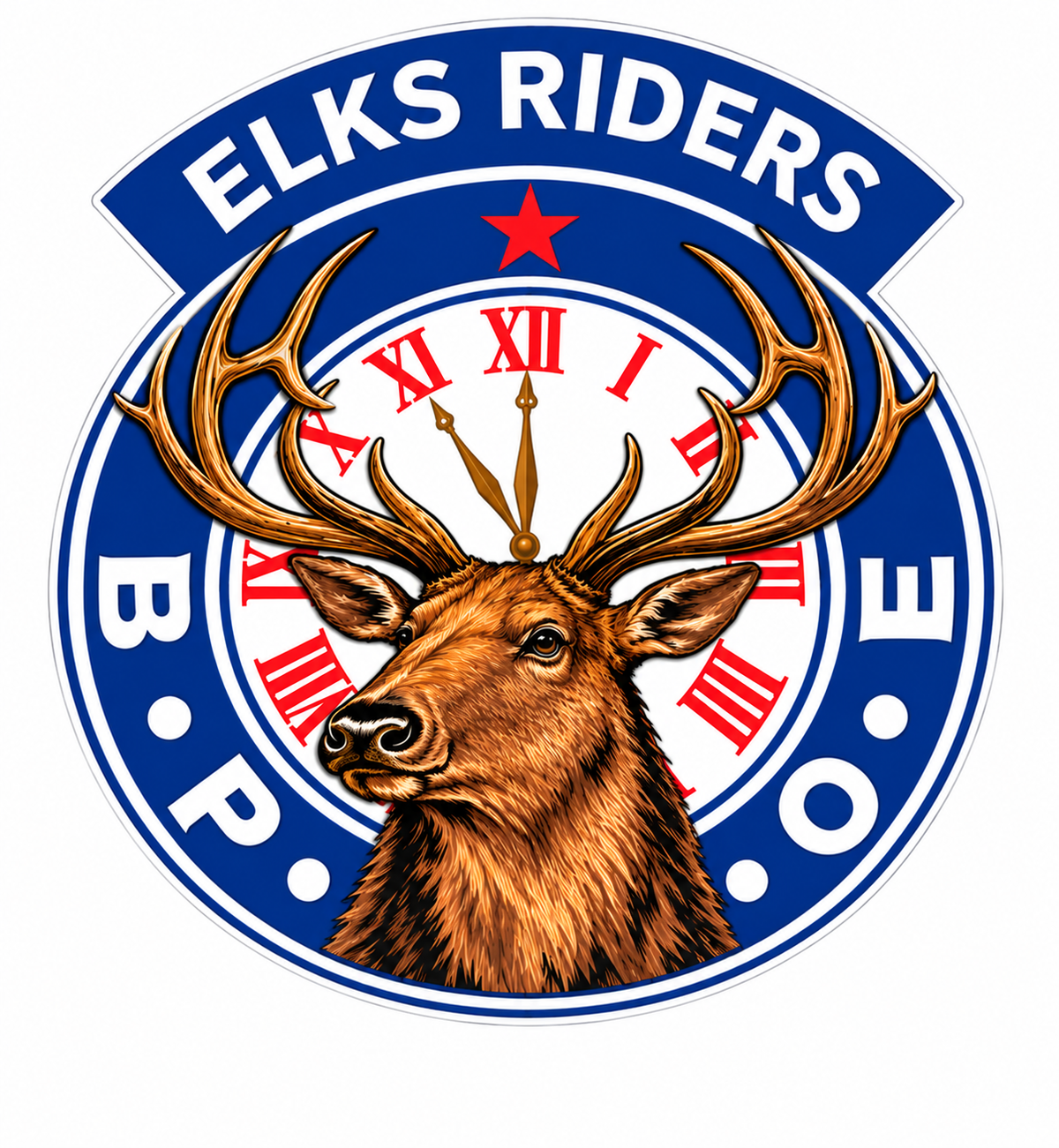Elks Riders No Bottom ECONOMY Customer Decal Economy Bulk Decals (sqd.1)