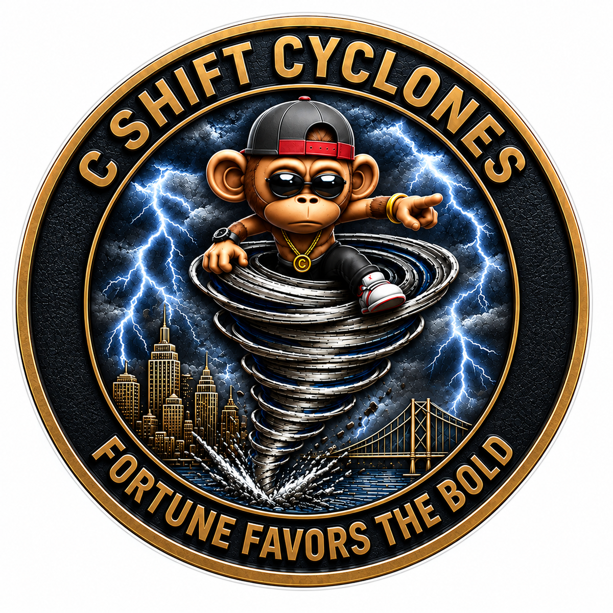 Storm MOnkey Cyclone PREMIUM Customer Window or Helmet Decal (sqd.1)