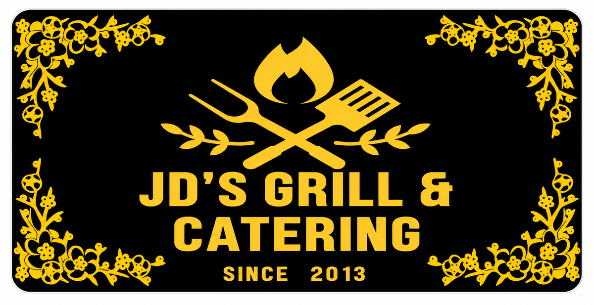 JD's Grill & Catering PREMIUM Customer Window or Helmet Decal (rct.1)