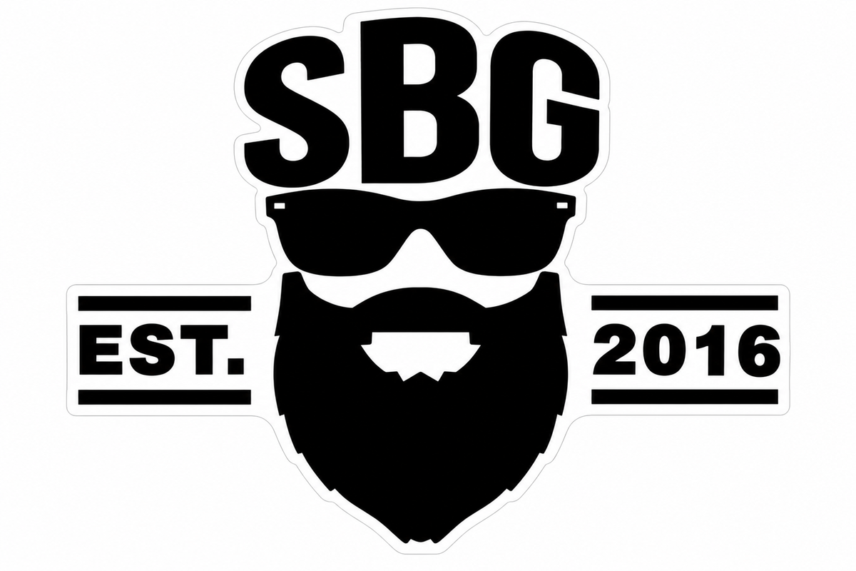 SBG Beard Guy PREMIUM Customer Window or Helmet Decal (sqd.1)