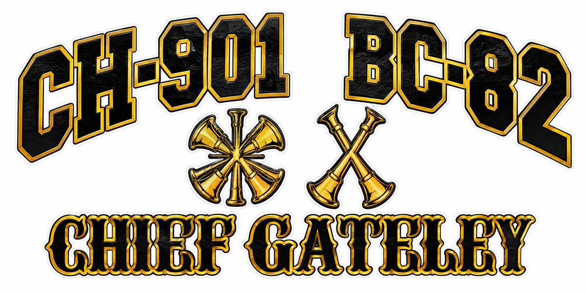 BC901 Chief Gateley PREMIUM Customer Window or Helmet Decal (rct.1)