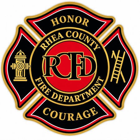 Rhea County Firefighter Maltese PREMIUM Customer Window or Helmet Decal (sqd.1)