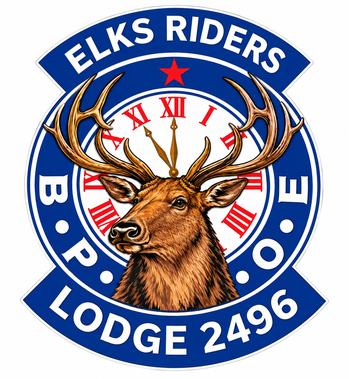 Elks Riders Lodge 2496 PREMIUM Customer Window or Helmet Decal (sqd.1)