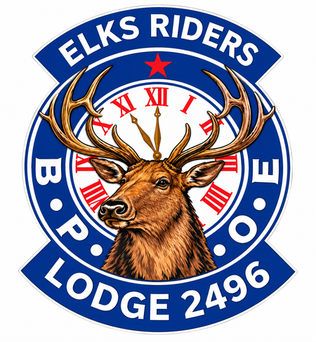 Elks Riders Lodge 2496 PREMIUM Customer Window or Helmet Decal (sqd.1)