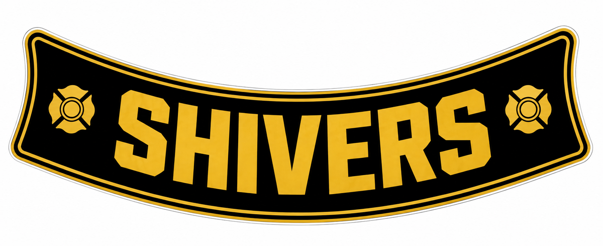 Shivers Name Rocker Badge PREMIUM Customer Window or Helmet Decal (rct.1)