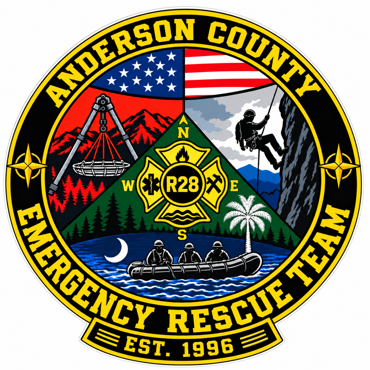 Anderson County Emergency PREMIUM Customer Window or Helmet Decal (sqd.1)
