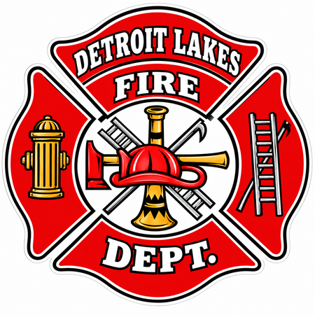 Detroit Lakes Fire Maltese PREMIUM Customer Window or Helmet Decal (sqd.1)