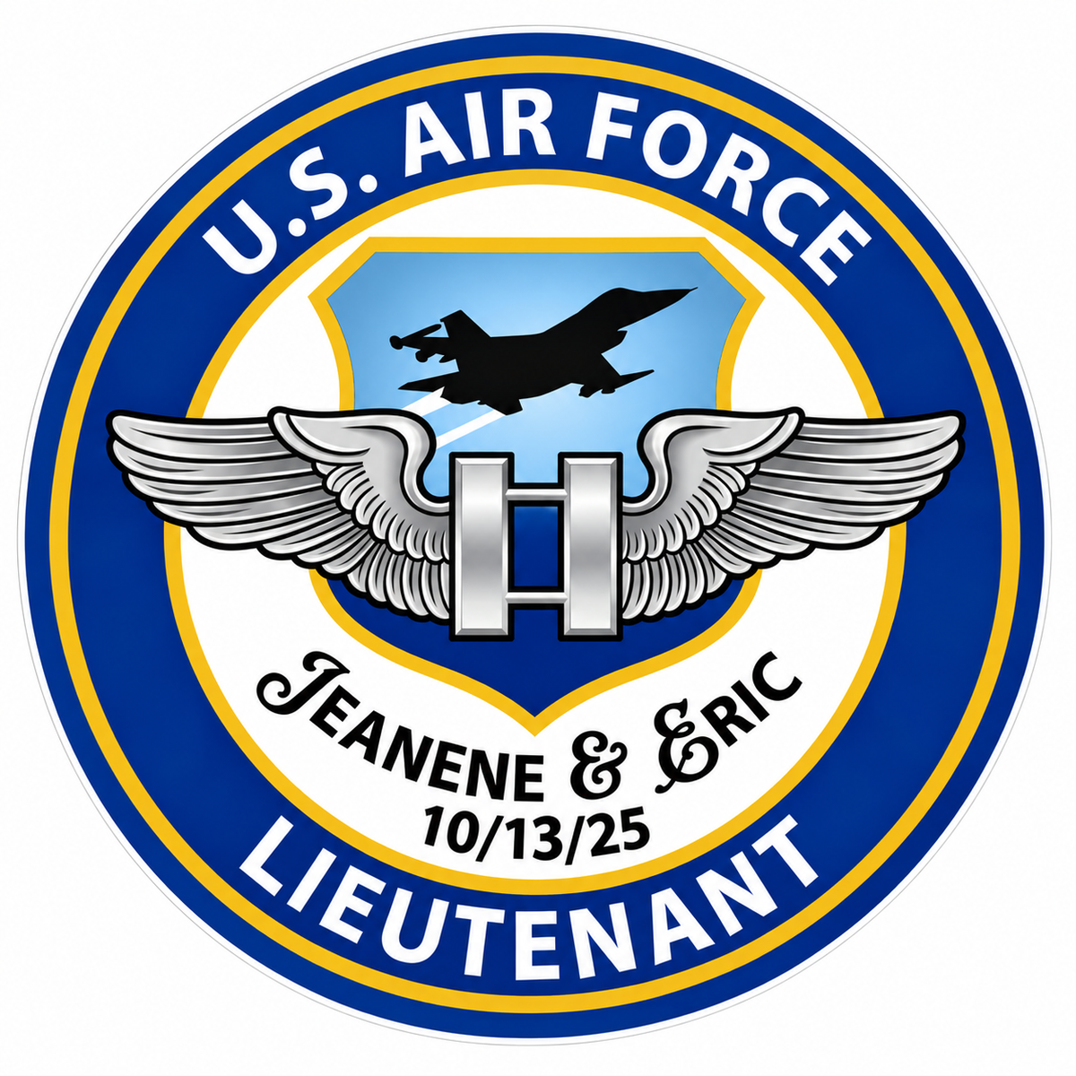 Air Force LT Emblem PREMIUM Customer Window or Helmet Decal (sqd.1)