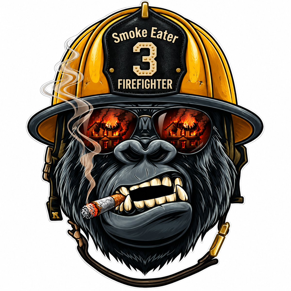 Gorilla Smoke Eater ECONOMY Customer Decal Economy Bulk Decals (sqd.1)