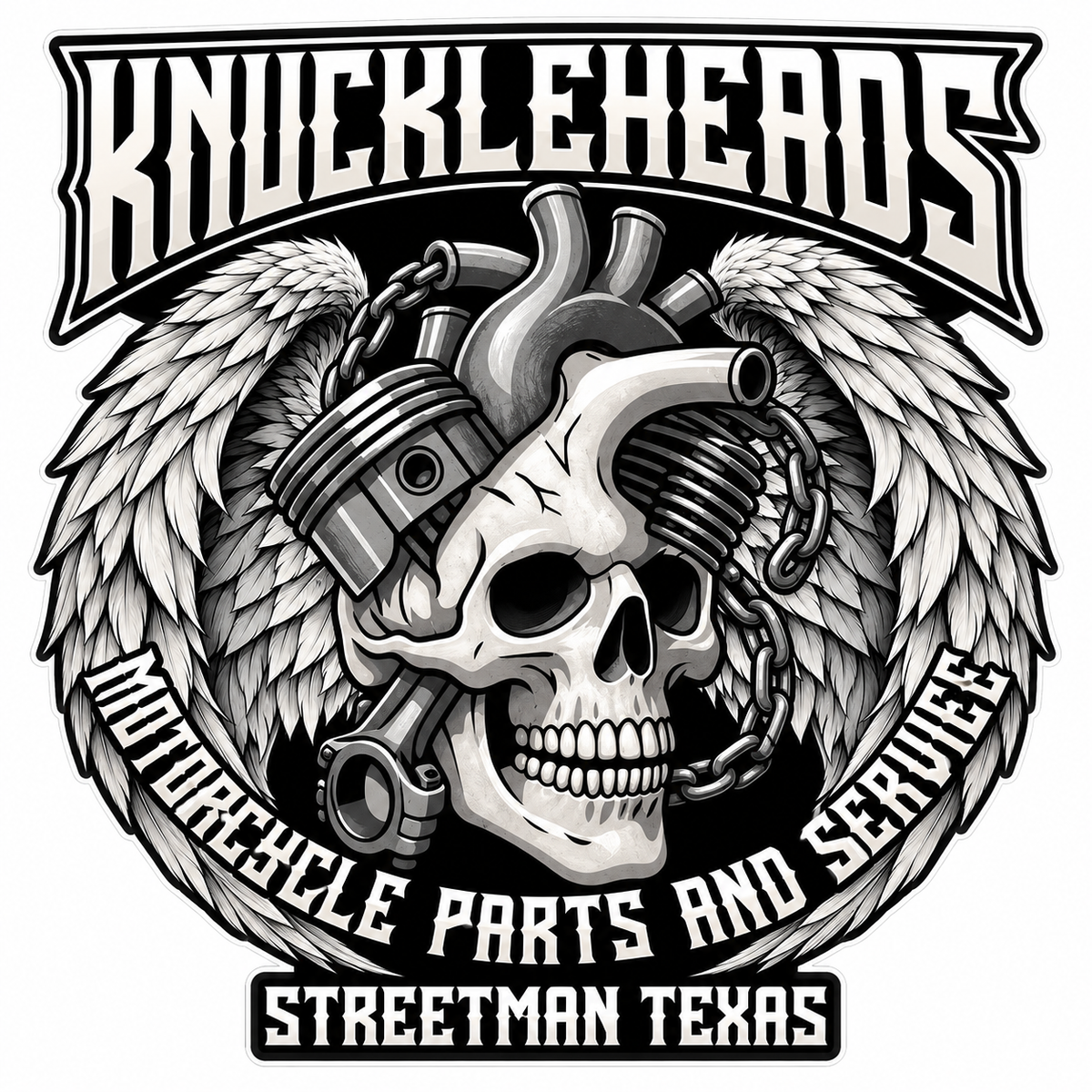 Knuckleheads PREMIUM Customer Window or Helmet Decal (sqd.1)