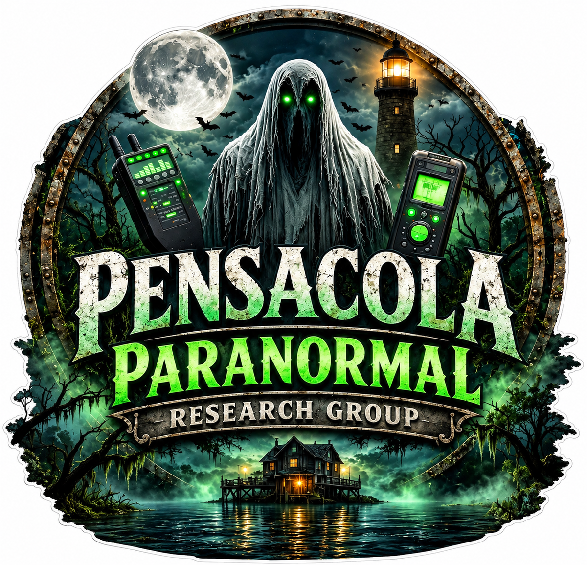 Pensacola Paranormal PREMIUM Customer Window or Helmet Decal (sqd.1)