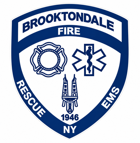 Brooktondale Fire Blue/White ECONOMY Customer Decal Economy Bulk Decals (sqd.1)