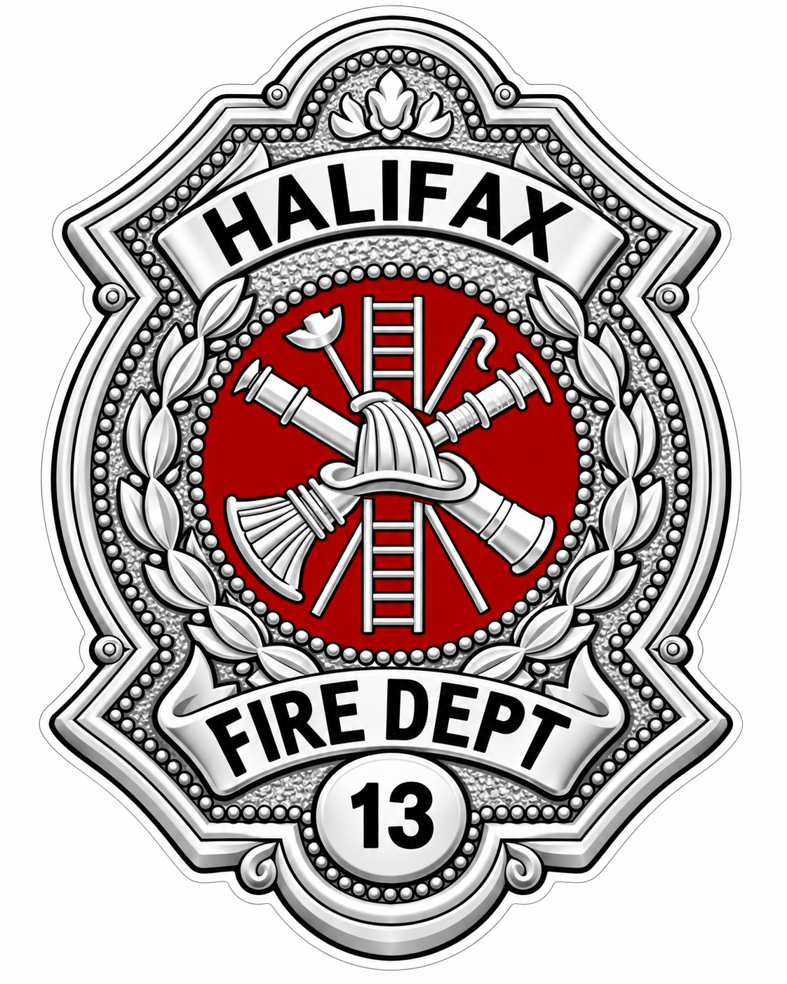 Halifax Fire Dept 13 ECONOMY Customer Decal Economy Bulk Decals (sqd.1)