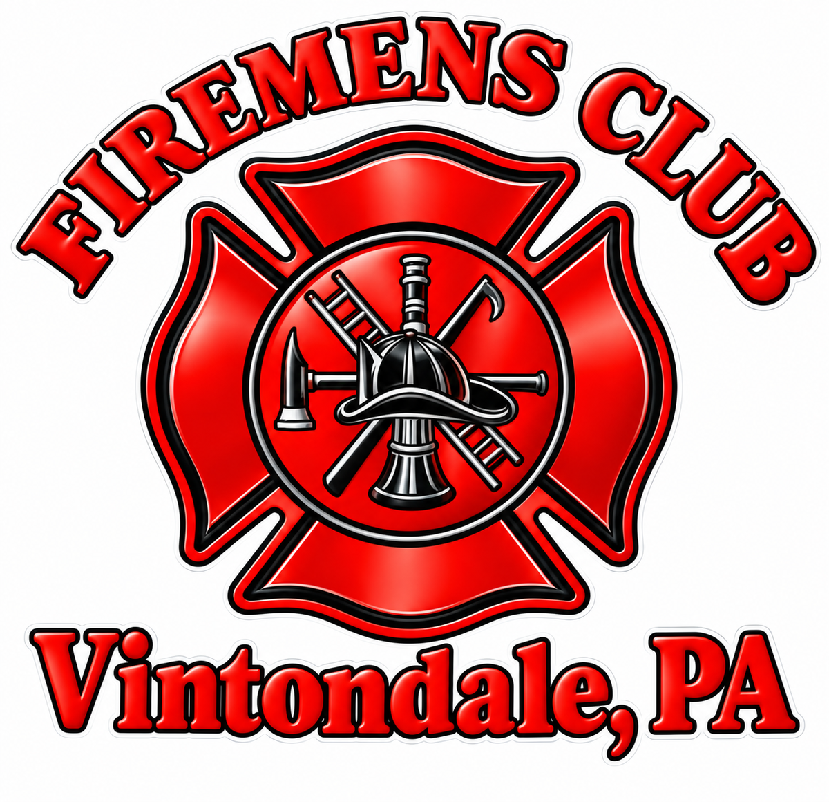 Firemen's Club Red PREMIUM Customer Window or Helmet Decal (sqd.1)