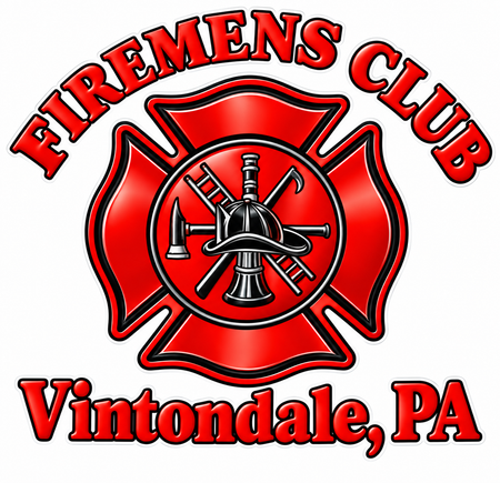 Firemen's Club Red PREMIUM Customer Window or Helmet Decal (sqd.1)
