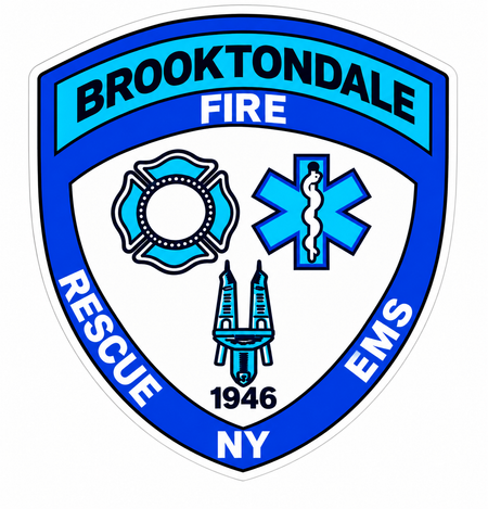 Brooktondale Fire Blue White ECONOMY Customer Decal Economy Bulk Decals (sqd.1)