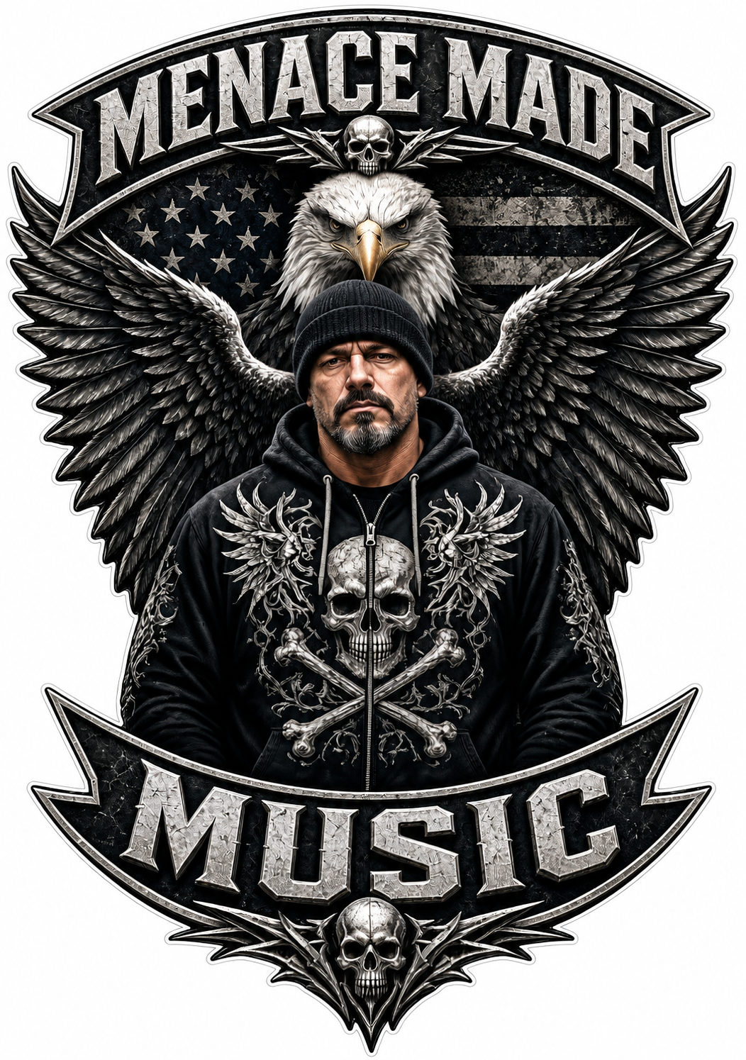 Menace Made Music PREMIUM Customer Window or Helmet Decal (sqd.1)
