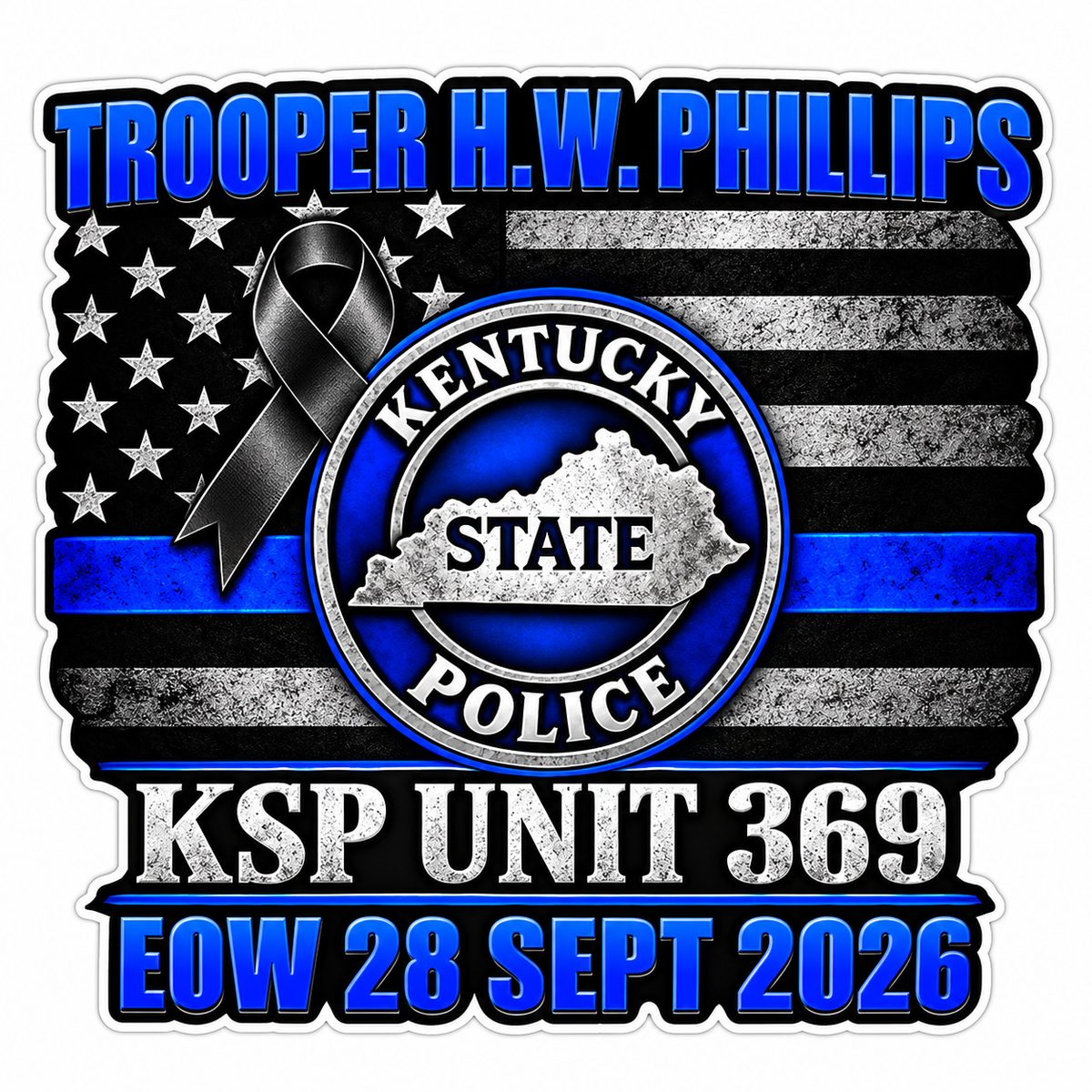 Trooper Phillips PREMIUM Customer Window or Helmet Decal (sqd.1)