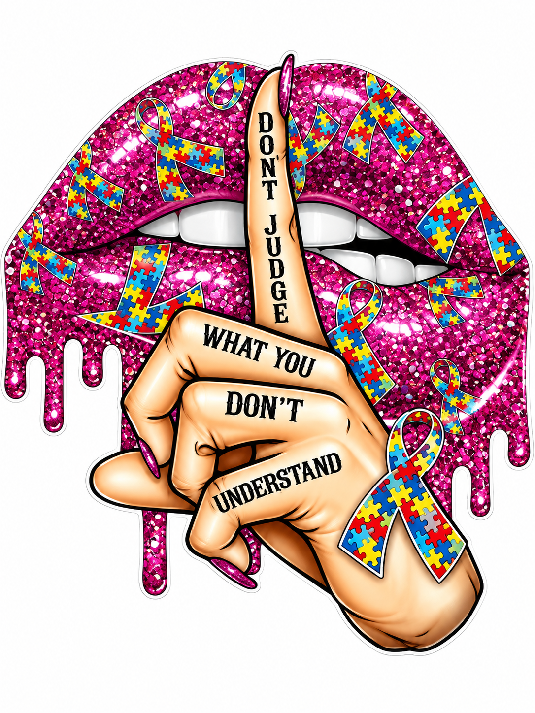 Dont Judge Shush PREMIUM Customer Window or Helmet Decal (sqd.1)