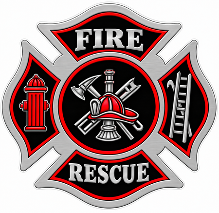 Fire Rescue Maltese ECONOMY Customer Decal Economy Bulk Decals (sqd.1)