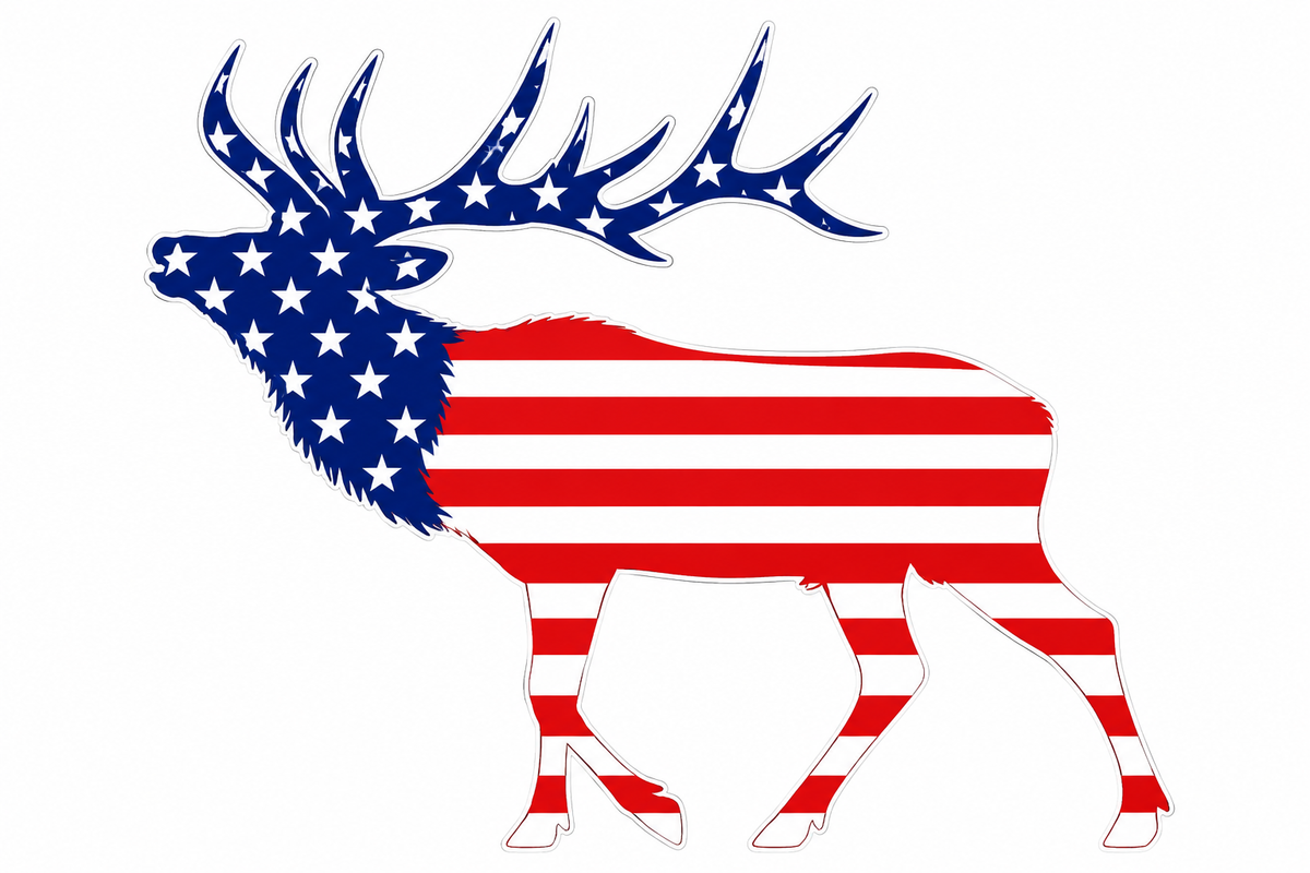 Elk USA Logo PREMIUM Customer Window or Helmet Decal (rct.1)