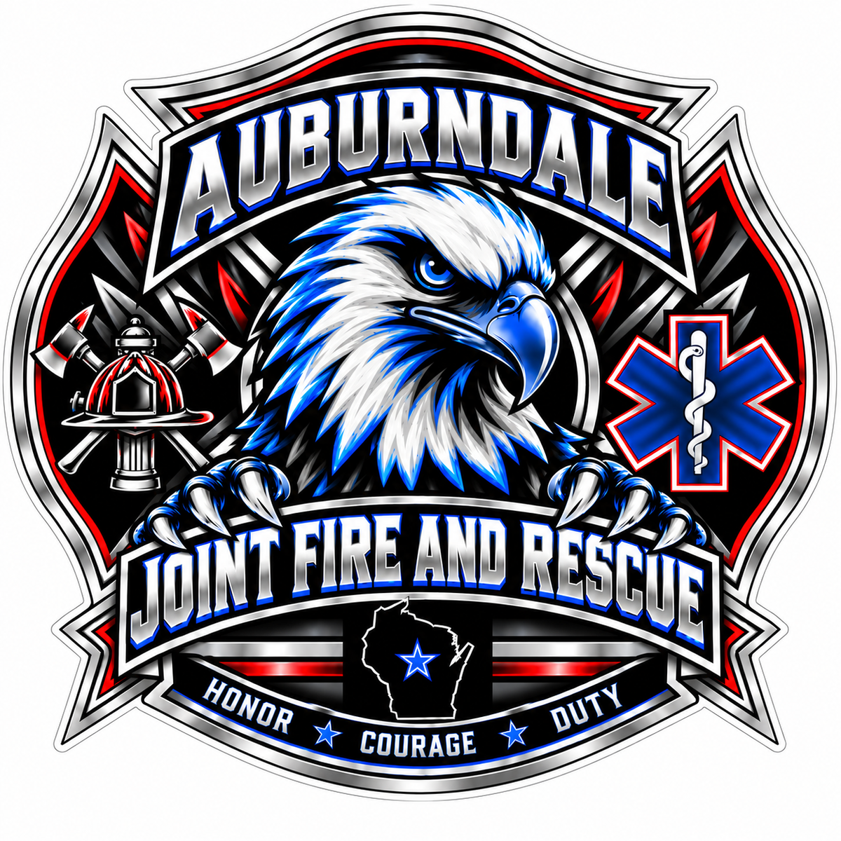 Auburndale Fire Rescue ECONOMY Customer Decal Economy Bulk Decals (sqd.1)