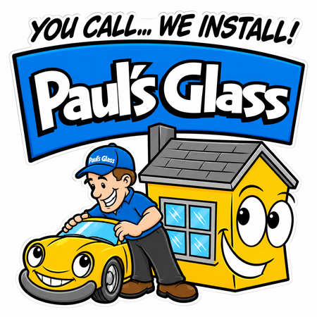 Pauls Glass Install PREMIUM Customer Window or Helmet Decal (sqd.1)
