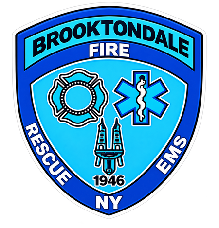 Brooktondale Fire Blue ECONOMY Customer Decal Economy Bulk Decals (sqd.1)