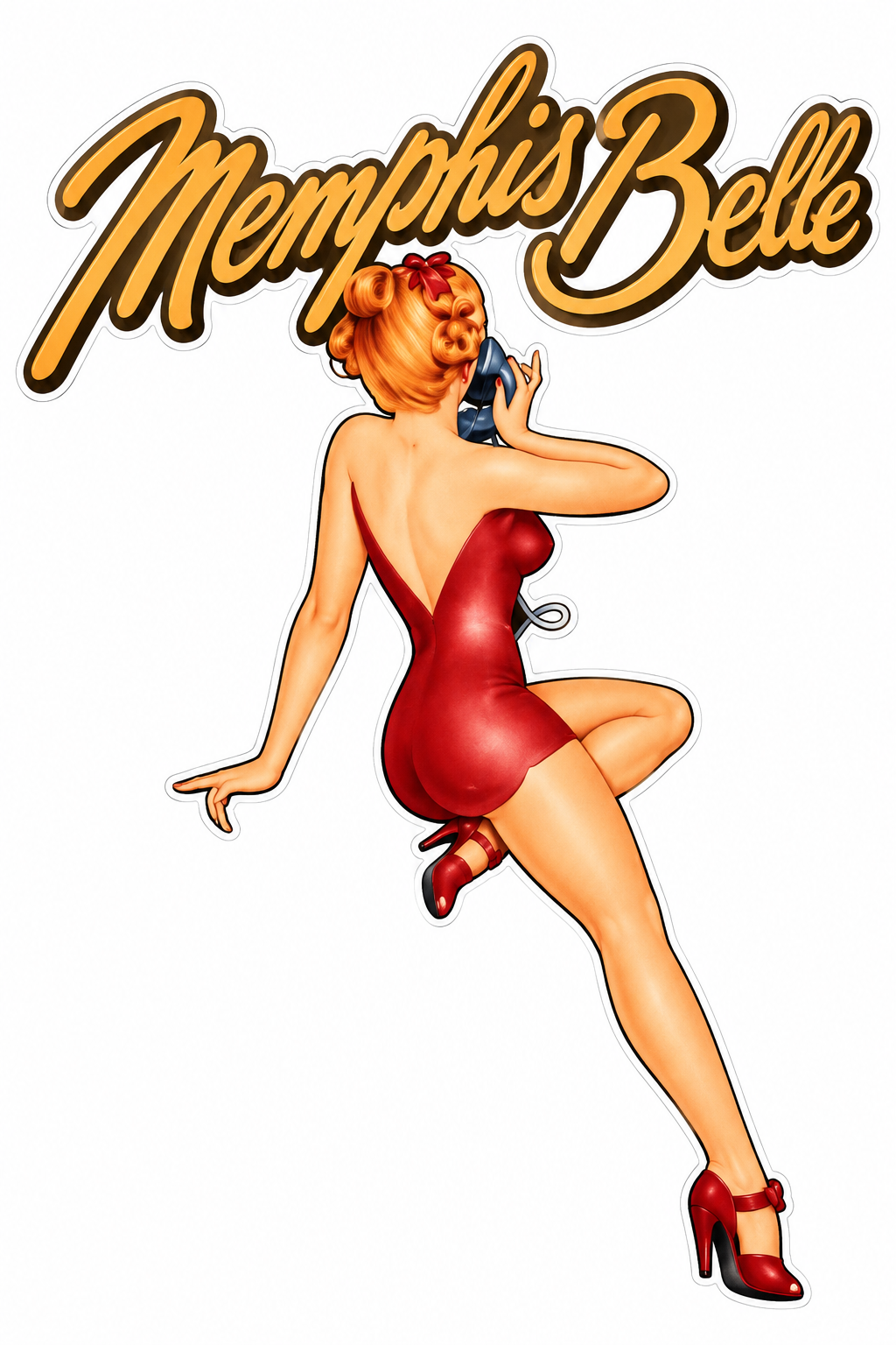 Memphis Belle Pin Up ECONOMY Customer Decal Economy Bulk Decals (sqd.1)