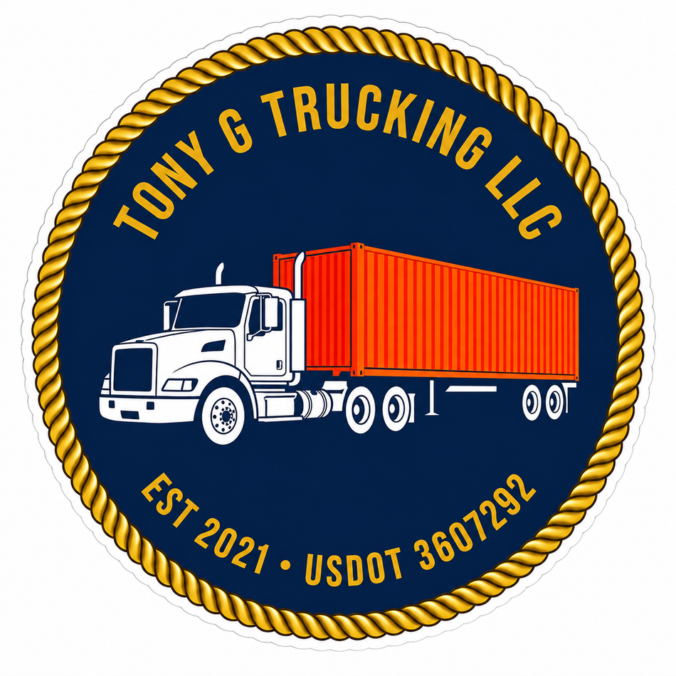 Tony G Trucking LLC Customer Window or Helmet Decal (sqd.1)