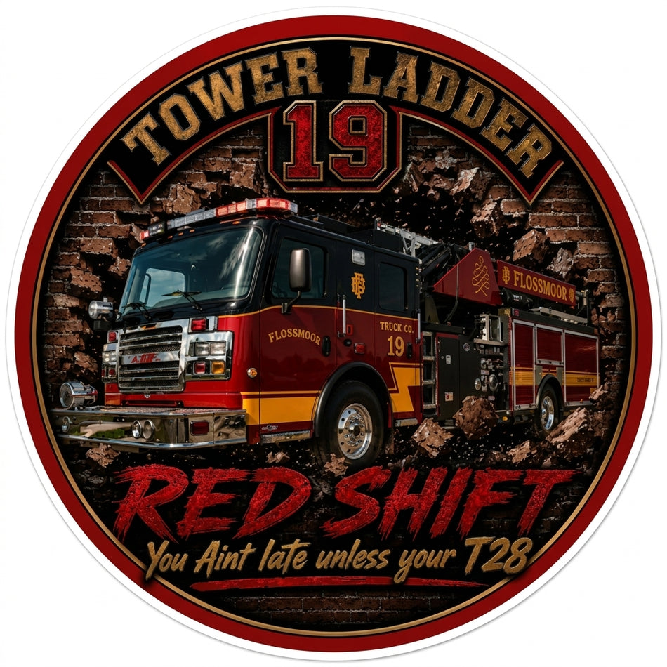 Tower 19 Red Shift Customer Decal or Magnet (sqd.1)