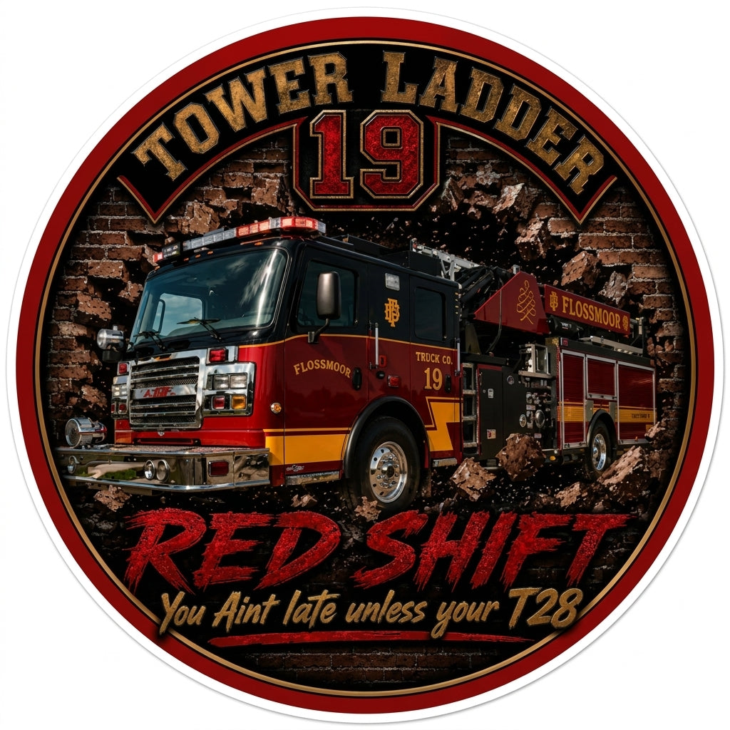 Tower 19 Red Shift Customer Decal or Magnet economy non-reflective decal