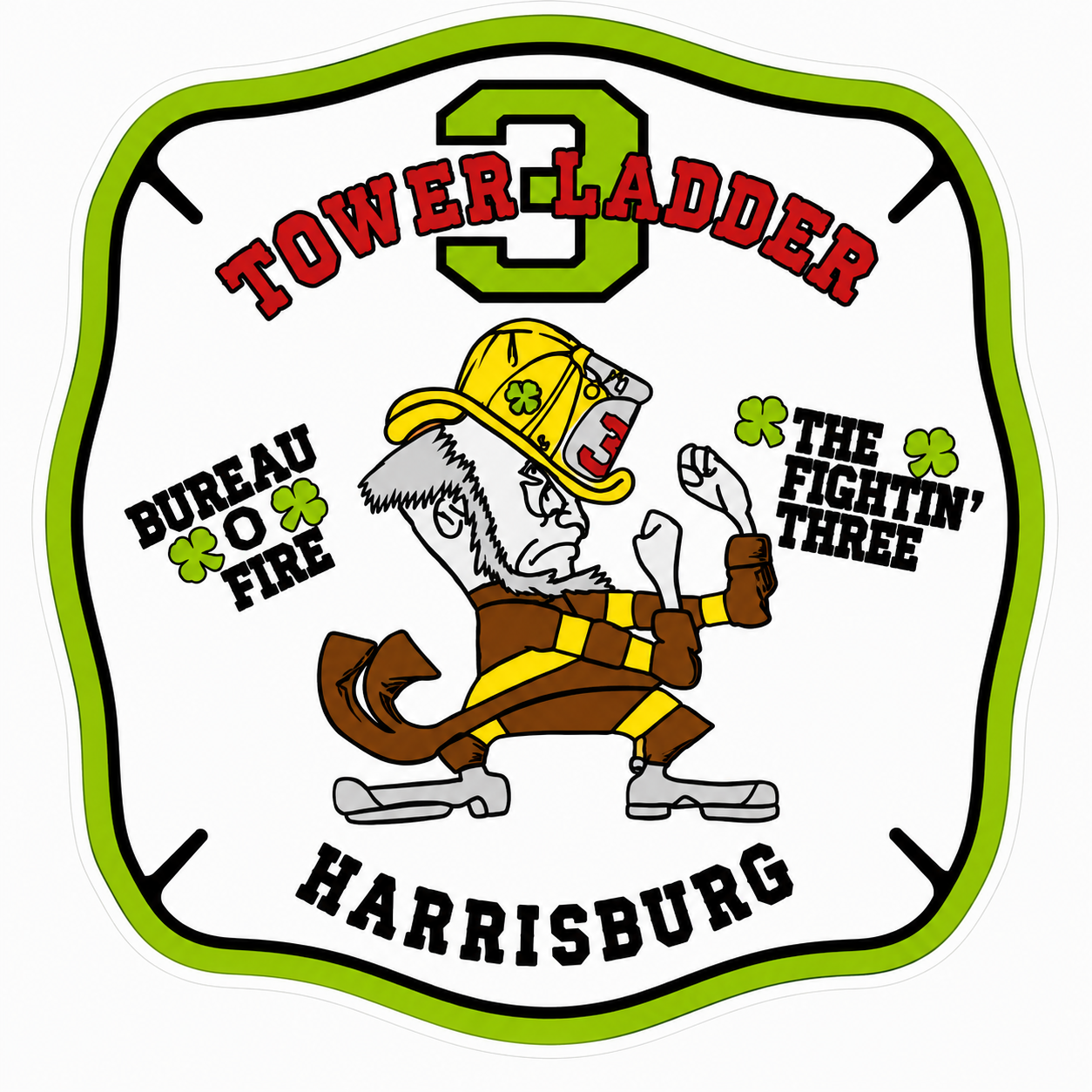 Tower Ladder 3 Harrisburg Customer Window or Helmet Decal economy non-reflective decal