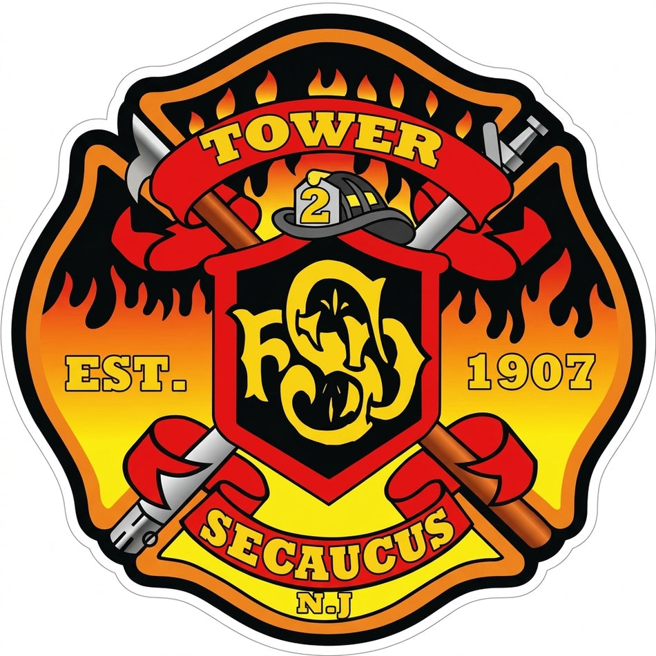 tower Secaucus Est. 1907 Window or Helmet Decal