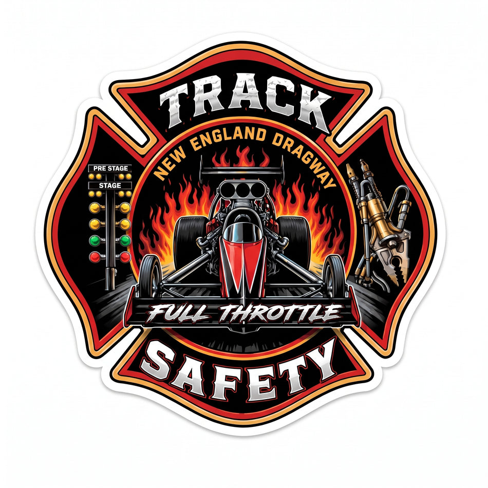 Track Safety Full Throttle Maltese Customer Decal or Magnet
