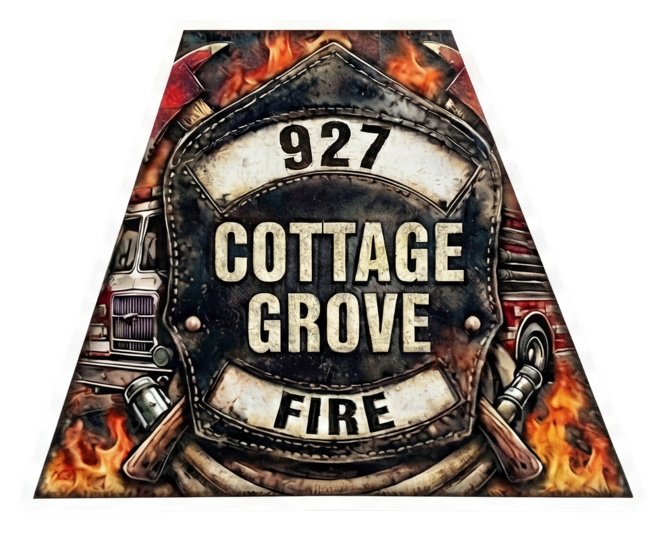 Cottage Grove Reflective Helmet Trapezoid Decal Powercall