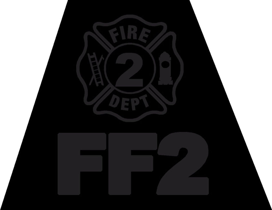 FF2 Custom Trapezoid Blacklite Reflective Decal 1.75" Trap