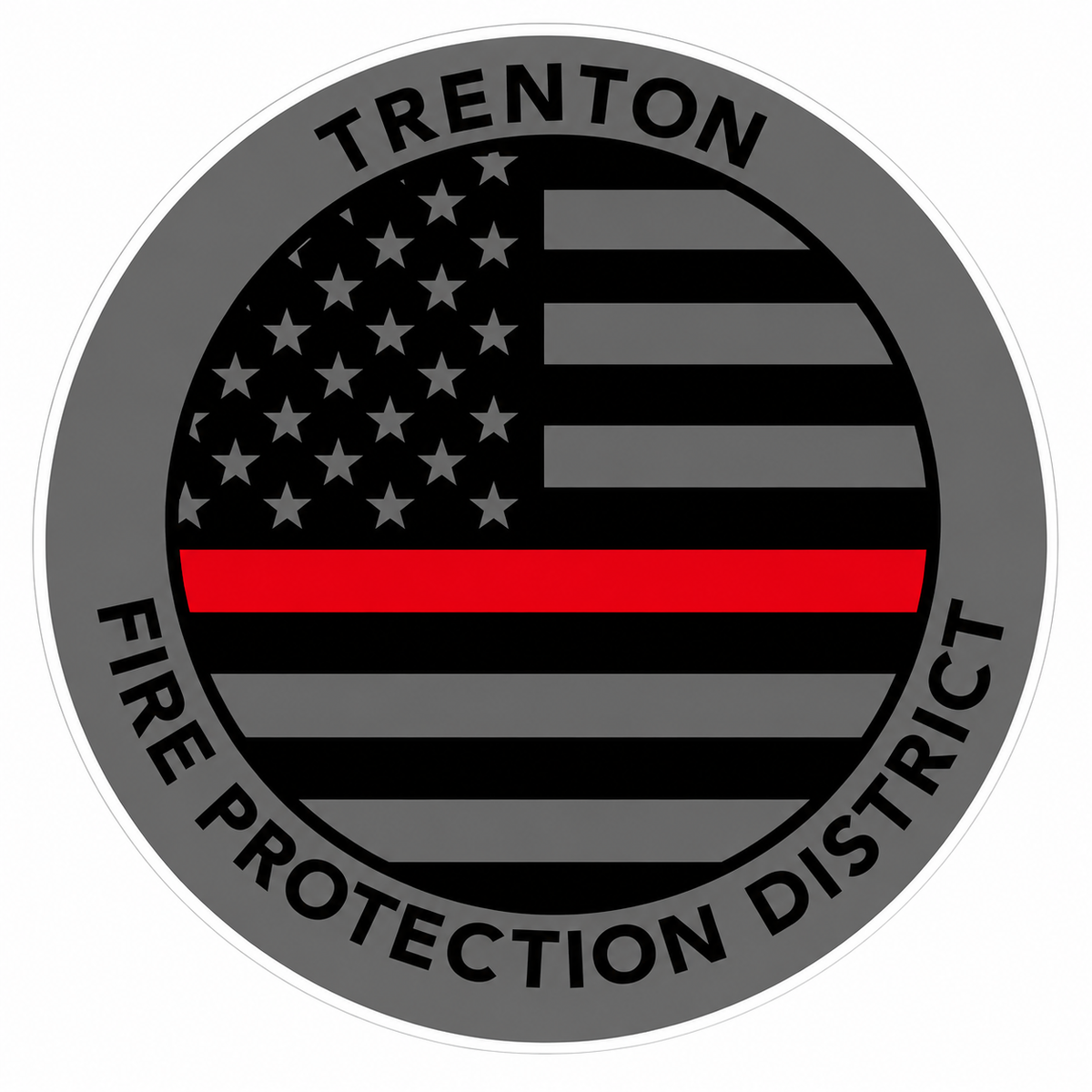 Trenton Fire Protection District Custom Window or Helmet Decal economy non-reflective decal