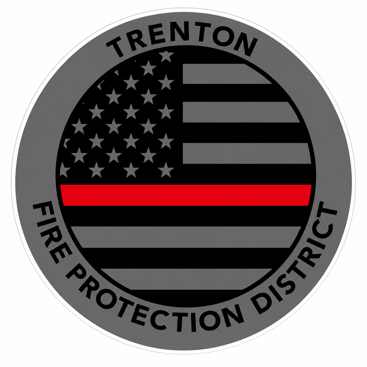 Trenton Fire Protection District Custom Window or Helmet Decal economy non-reflective decal
