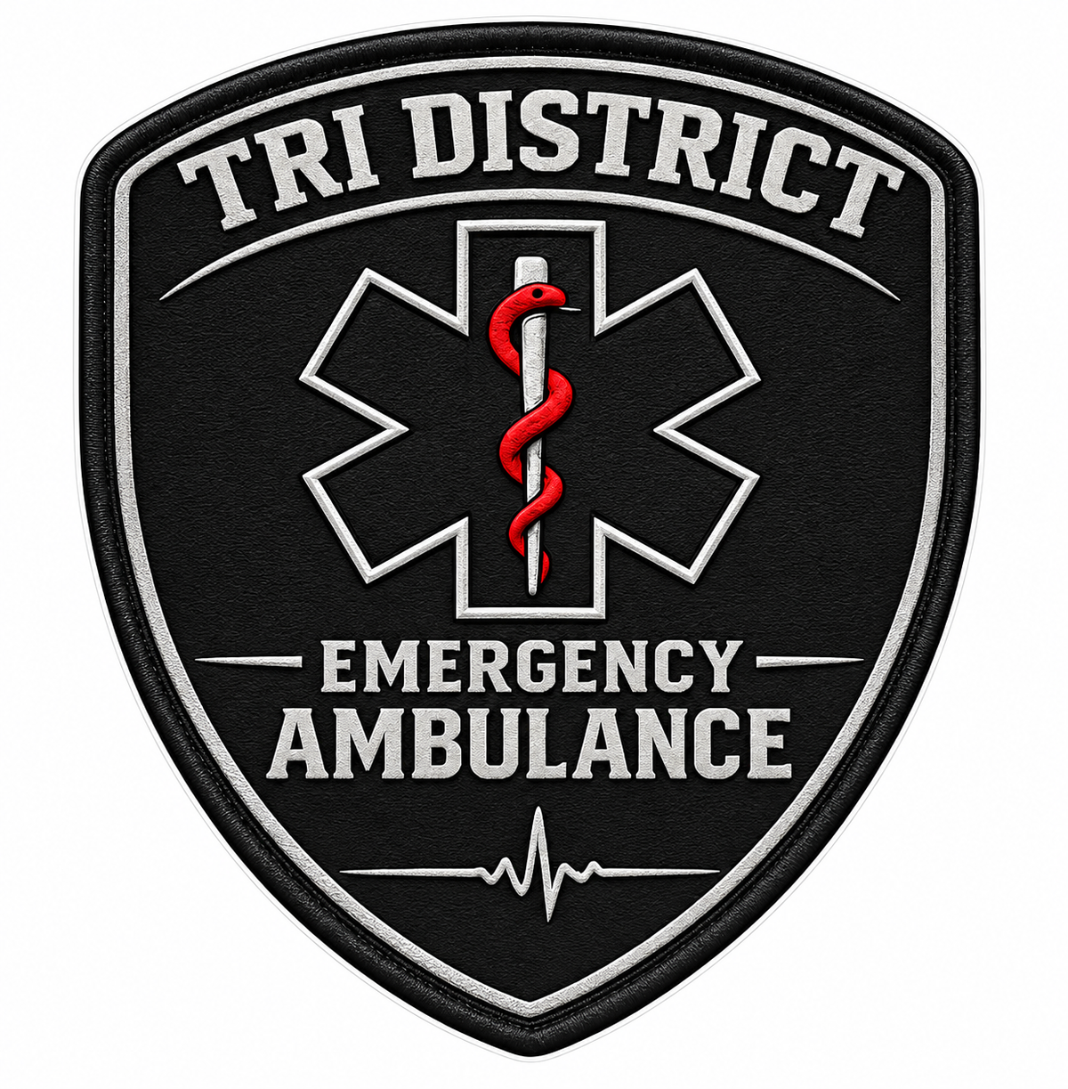 Tri District Emergency Ambulance PREMIUM Customer Window or Helmet Decal (sqd.1)