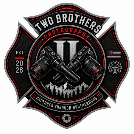 Two Brothers Photography Customer Window or Helmet Decal economy non-reflective decal