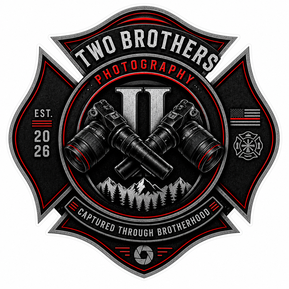 Two Brothers Photography Customer Window or Helmet Decal economy non-reflective decal