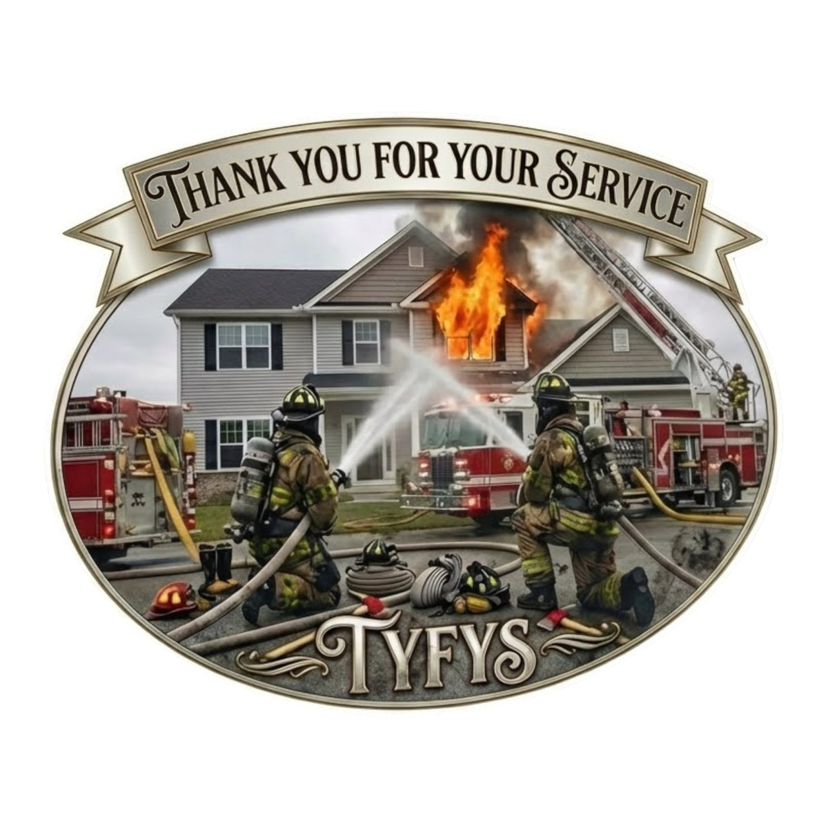 Firefighter Decal - TYFYS Thank you for your service Fire Department D ...