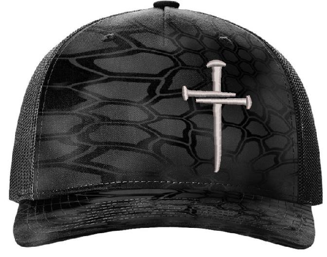 Christian Hats for Men & Women Sacred Nails Typhoon 112P Mesh Back Snapback hat with Free 4" Decal