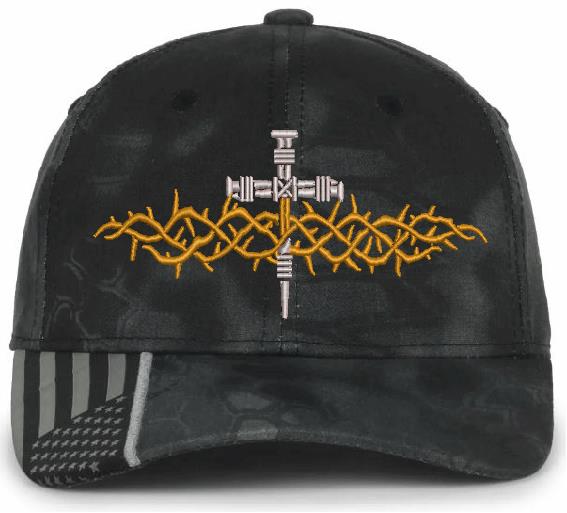 Christian Crown of Thorns New Design Baseball Cap & CHALLENGE COIN and Free 3 Nail Cross Decal