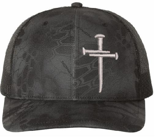 Christian Hats for Men & Women Sacred Nails Mesh Back Snapback Typhoon Hat Adjustable hat with Free 4" Decal