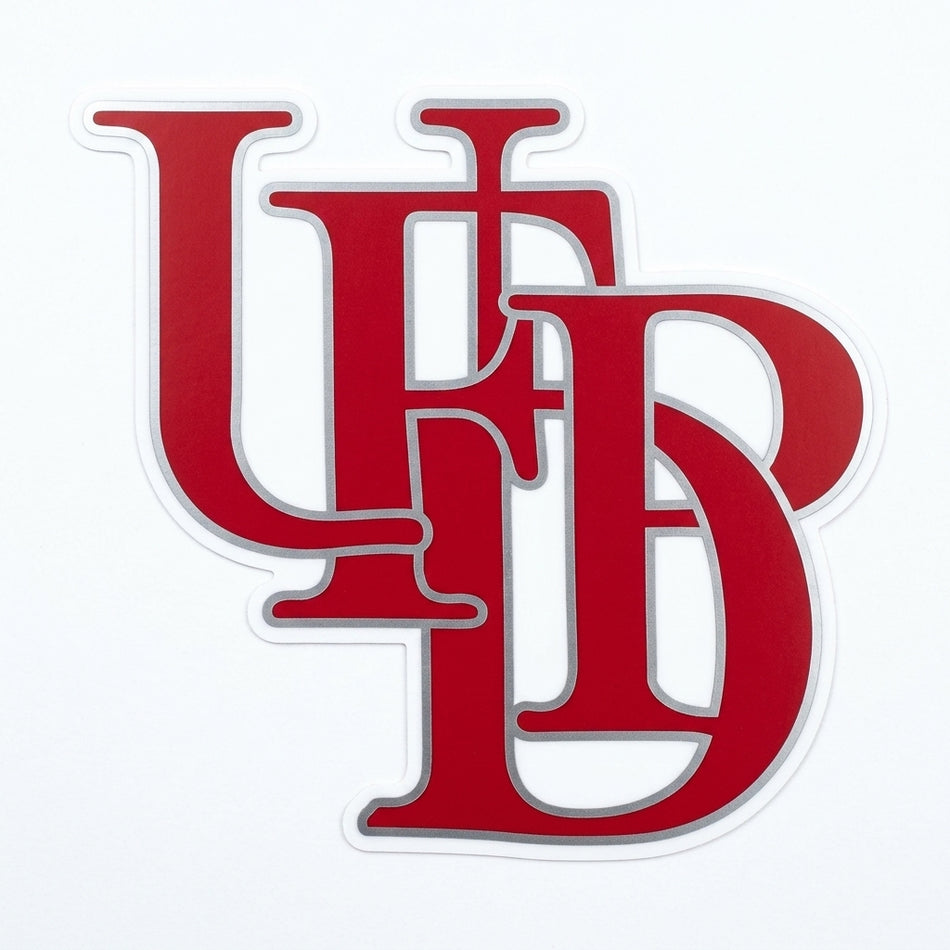 UPFD Red and Silver Window/Hardhat Decal (sqd.1)