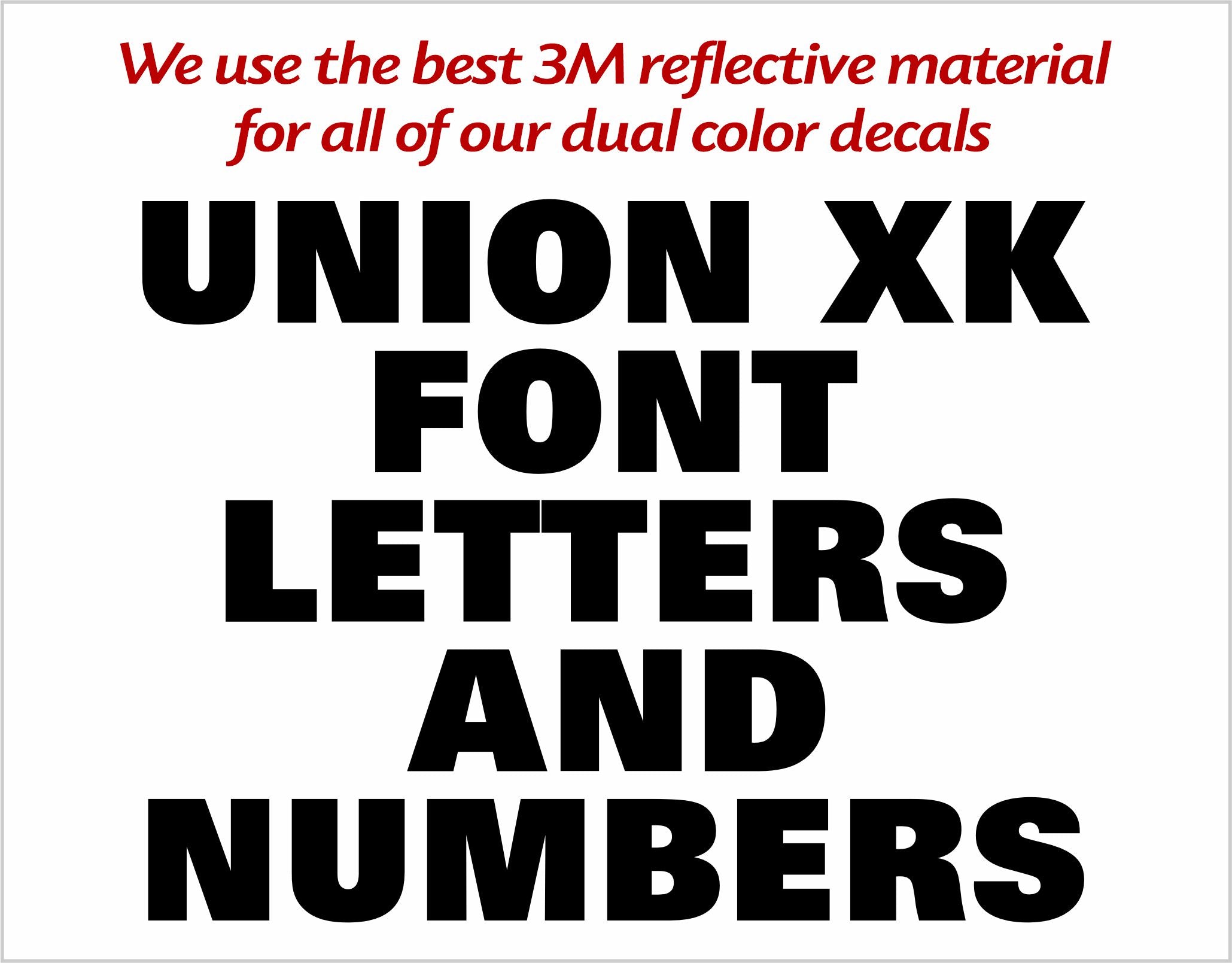 Union XK Font Single Color Letters and Numbers – Powercall Sirens LLC