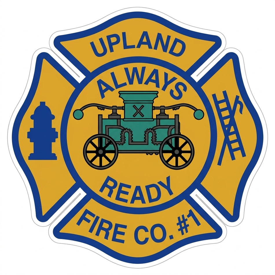 Upland Fire Company 1 Window/Helmet Decal or MAGNET (sqd.1)