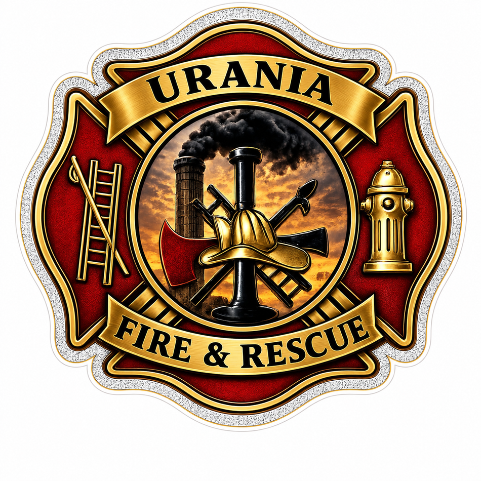 Urania Fire and Rescue Customer Decal or Magnet (sqd.1)